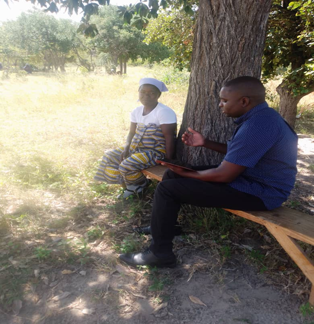 Interview with a woman farmer during a natural resources baseline survey
